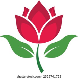 Flower logo design with a white background, vector, and illustration.