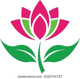 Flower logo design with a white background, vector, and illustration.
