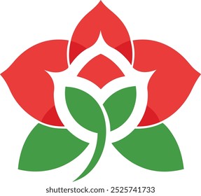 Flower logo design with a white background, vector, and illustration.
