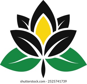 Diseño del logotipo de la flor con un fondo blanco, Vector, e ilustración.