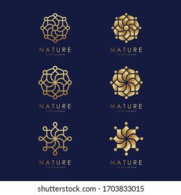 flower logo designs with line art style. logos can be used for Spa, Beauty salon, Decoration, Boutique.