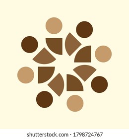 Blumenlogo in unterschiedlicher Form und Farbe.