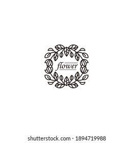 Flower logo drawn with minimal lines