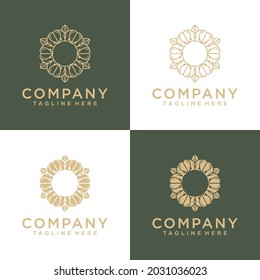 Flower logo. Flower emblem. Cosmetics, Spa, Beauty Salon, Decoration, Boutique Design. Luxury, Business, Royal Jewelry, Hotel Logo. Interior Icon. Resort and Restaurant Logo.