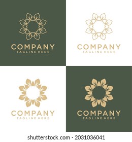 Logo de las flores. emblema de las flores. Cosmética, Spa, Salón De Belleza, Decoración, Diseño Boutique. Lujo, Negocios, Joyería Real, Logo del Hotel. Icono de interior. Logo del Resort and Restaurant.