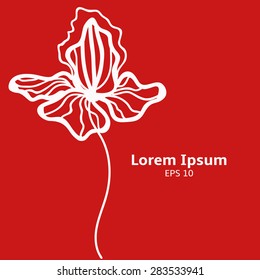 Flower logo. Floral background. Iris illustration