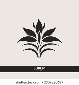 flower logo floral vector template with leaves