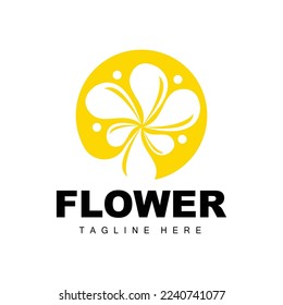Flower Logo, Flower Garden Design With Simple Style Vector Product Brand, Beauty Care, Natural