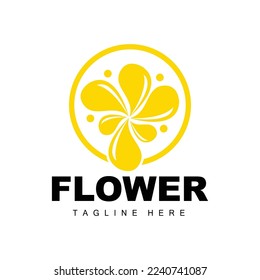 Flower Logo, Flower Garden Design With Simple Style Vector Product Brand, Beauty Care, Natural