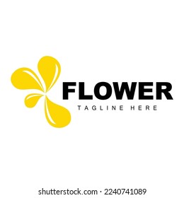 Flower Logo, Flower Garden Design With Simple Style Vector Product Brand, Beauty Care, Natural