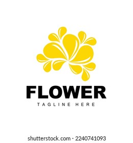 Flower Logo, Flower Garden Design With Simple Style Vector Product Brand, Beauty Care, Natural