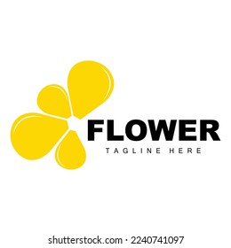 Flower Logo, Flower Garden Design With Simple Style Vector Product Brand, Beauty Care, Natural