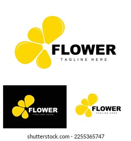 Flower Logo, Flower Garden Design With Simple Style Vector Product Brand, Beauty Care, Natural