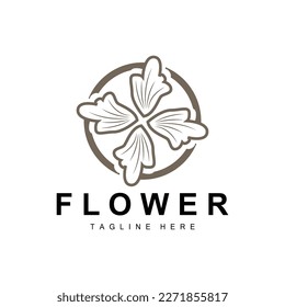 Flower Logo, Flower Garden Design With Simple Style Vector Product Brand, Beauty Care, Natural