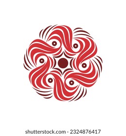 flower logo with geometric and abstract design for identity
