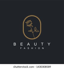 Flower logo with gold for beauty or spa products and other needs