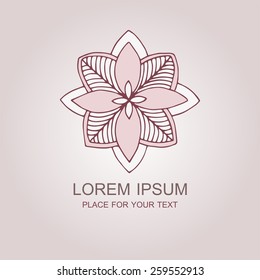 Flower logo. Hand-drawn.