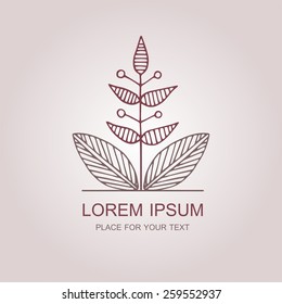 Flower logo. Hand-drawn.