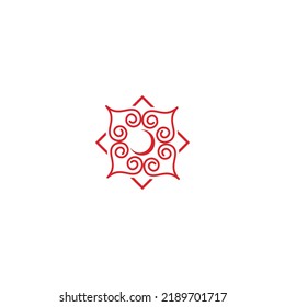 icono del logotipo de la flor 2 iniciales Ilustración de la tecnología Q