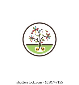 Flower logo icon creative design template