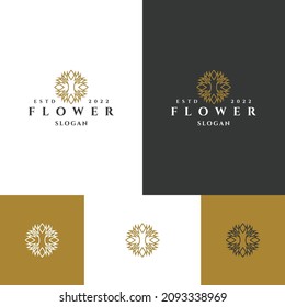 Plantilla de diseño de iconos de logotipo de flor 