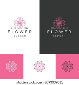 Plantilla de diseño de iconos de logotipo de flor 