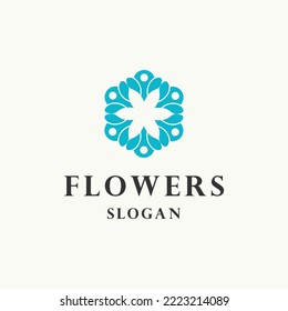 Flower logo icon design template vector illustration