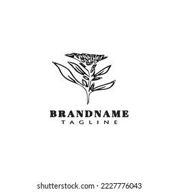 flower logo icon design template black modern isolated vector illustration