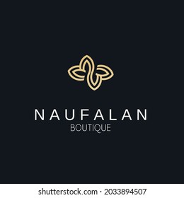 Flower logo. Flower icon. Flower emblem. Cosmetics, Spa, Beauty salon, Decoration, Boutique logo. Luxury, Business, Royal Jewellery, Hotel Logo. Interior Icon.