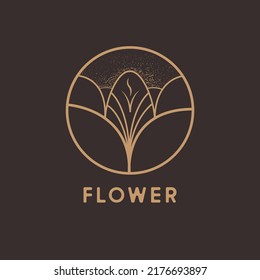 Flower logo. Flower icon. Flower emblem. Luxury, Business, Royal Jewellery, Hotel Logo. Cosmetics, Spa, Beauty salon, Decoration, Boutique logo. Interior Icon. Resort Logo, Restaurant and more