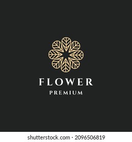 Flower logo icon flat design template 