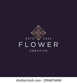 Flower logo icon flat design template 
