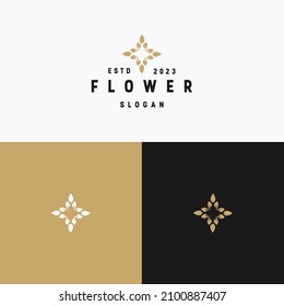 Flower logo icon flat design template 