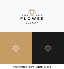 Flower logo icon flat design template