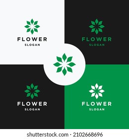 Symbol für das Blumenlogo, flache Designvorlage 