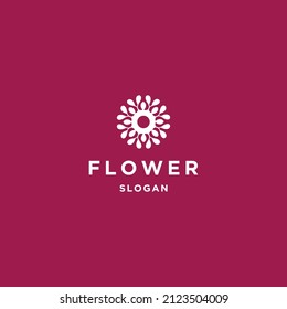 Flower logo icon flat design template 