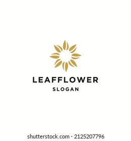 Flower logo icon flat design template 