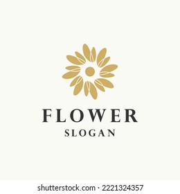 Flower logo icon flat design template