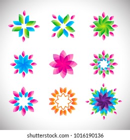 Flower logo icon, floral designs element for logo designing