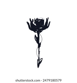 Flower logo icon sign Hand drawn ink sketch