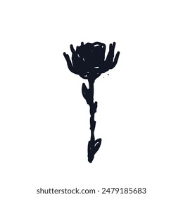 Flower logo icon sign Hand drawn ink sketch