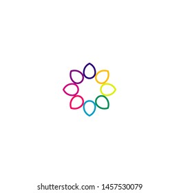 Flower logo icon symbol. Vector eps10