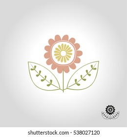 flower logo, icon and symbol vector illustration