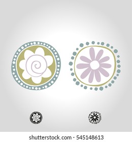 flower logo, icon and symbol vector illustration