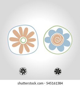 flower logo, icon and symbol vector illustration