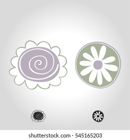 flower logo, icon and symbol vector illustration