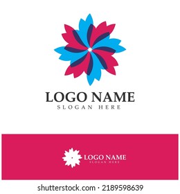  Plantilla de diseño de ilustración vectorial de icono de flor