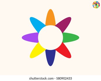 flower logo, icon, vector illustration eps10
