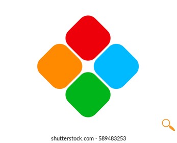 flower logo, icon, vector illustration eps10