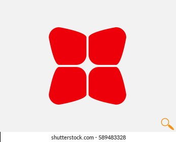 flower logo, icon, vector illustration eps10